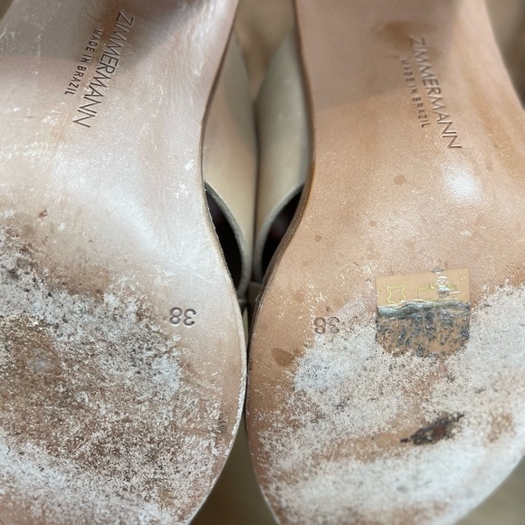 ZIMMERMANN Buckle Detail Block Heel Leather Mule Shoes - Picture 9 of 9